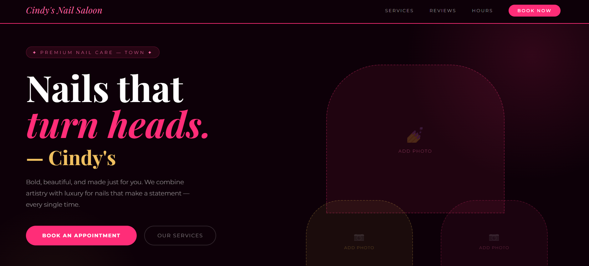 Cindy's Nail Saloon website preview